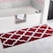 Hastings Home 100 Percent Cotton Trellis Bathroom Mat - 24x60 inches - Burgundy 723667GJV - alternate 1